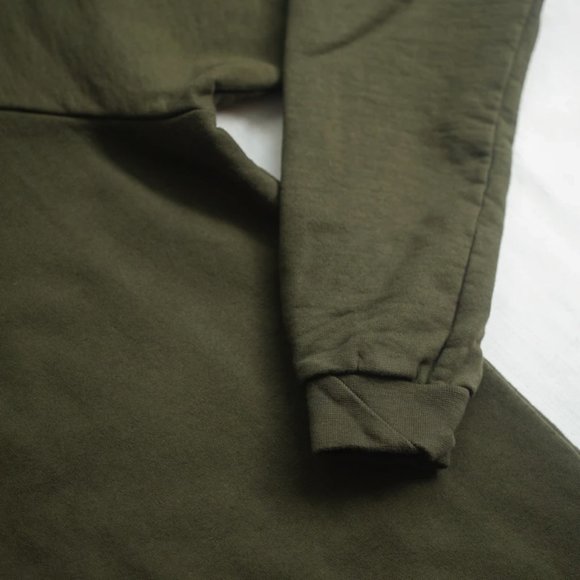 NWT Raleigh Denim Workshop USA Made Raglan Crewneck Sweatshirt in Military Green - Picture 2 of 5